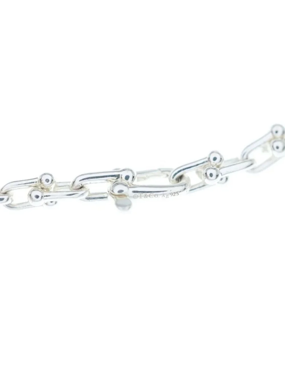 Tiffany & Co Micro Link Blurscuffs Cut Silver Bracelet